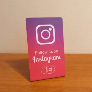 Soporte Reseñas Instagram NFC y QR - Stand para Conseguir followers Instagram - Cartel NFC sígueme Instagram - Compatible con Android & iPhone - Configuración Fácil con Web App - Sin Suscripciones